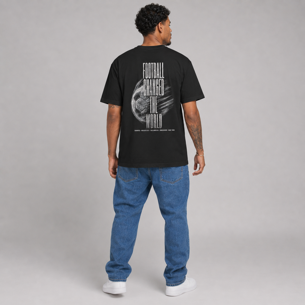 FWC 26 Host Countries Map Tee — “Football Changed the World” Soccer T‑Shirt