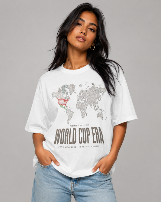 FWC 26 Host Countries Map Tee — “Football Changed the World” Soccer T‑Shirt