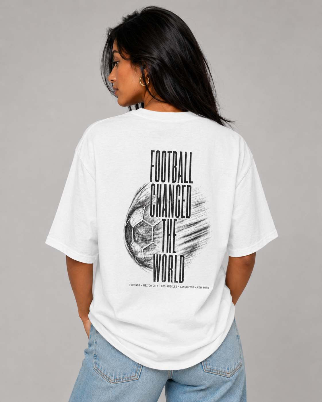 FWC 26 Host Countries Map Tee — “Football Changed the World” Soccer T‑Shirt
