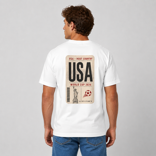 FWC 26 World Cup Host Countries Tee — Soccer USA Tag Graphic Cotton Shirt