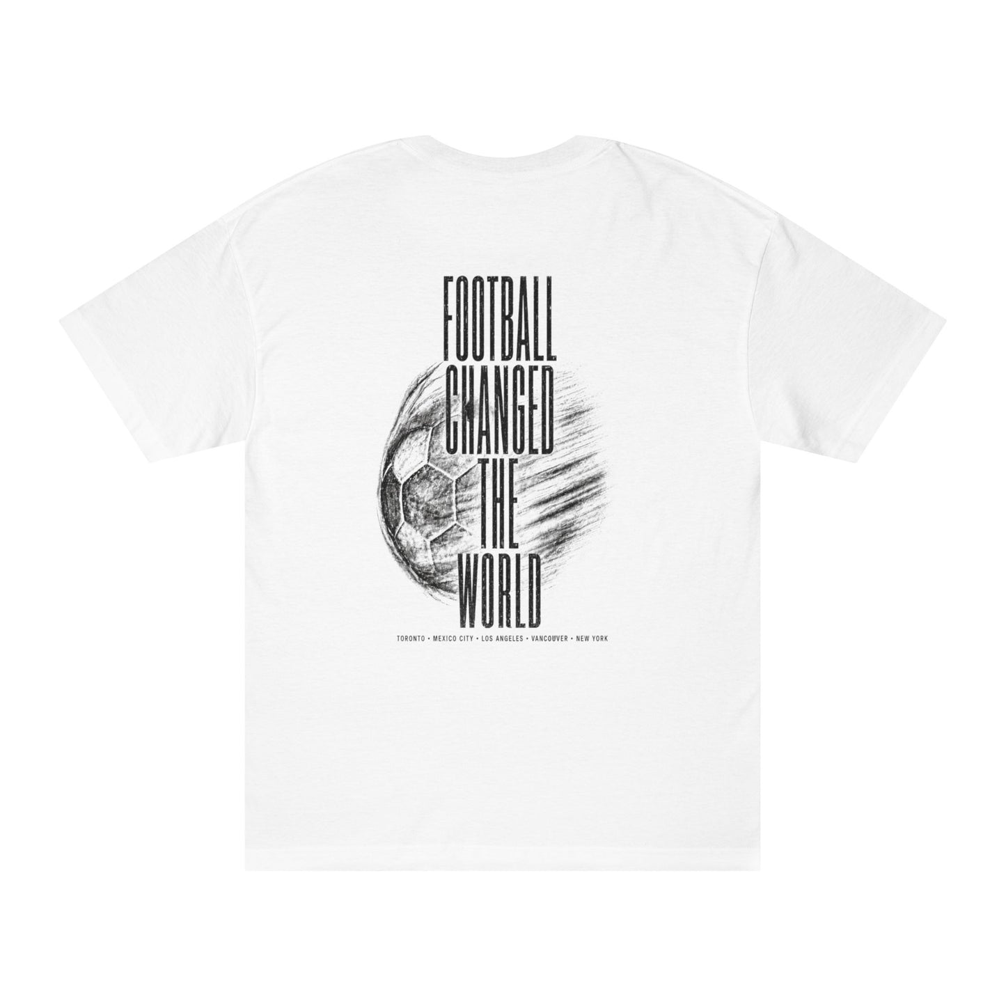 FWC 26 Host Countries Map Tee — “Football Changed the World” Soccer T‑Shirt
