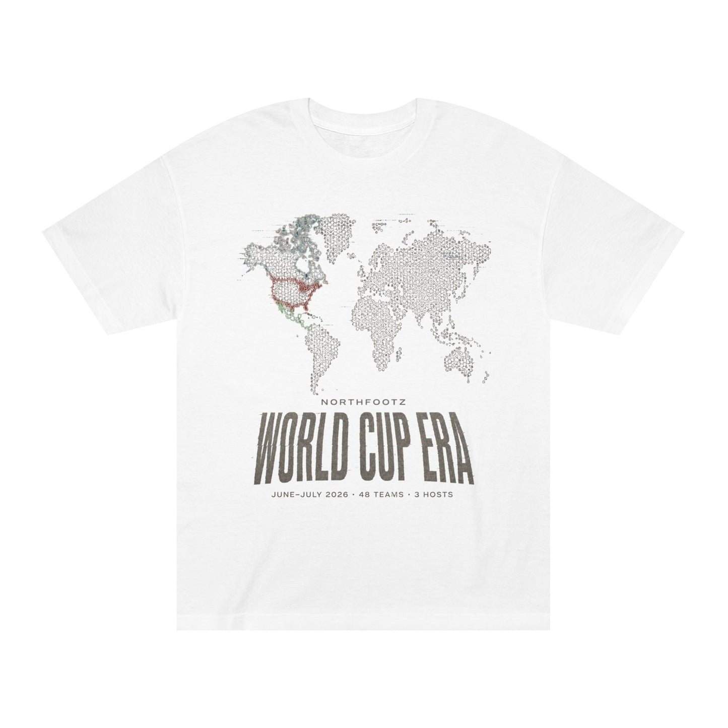 FWC 26 Host Countries Map Tee — “Football Changed the World” Soccer T‑Shirt